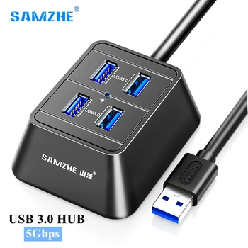 

USB 3.0 4-Port HUB High-Speed Splitter Adapter Portable Hub 5Gbps Desktop USB Extension SAMZHE for Laptop iMac Computer
