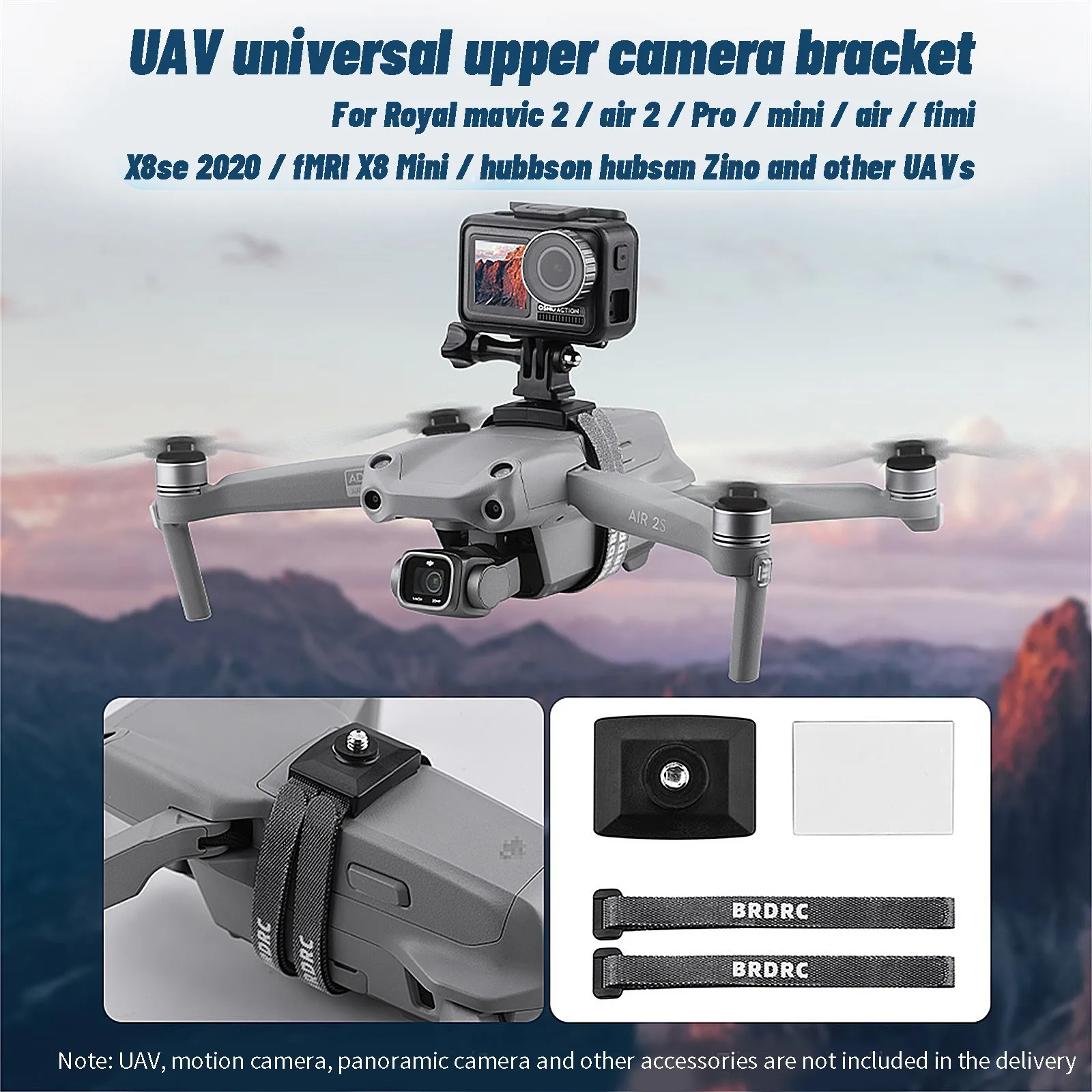 Кронштейн-держатель для панорамной камеры 360 Dji Mavic Mini 2 Drone Gopro Hero 6 7 8 Insta360