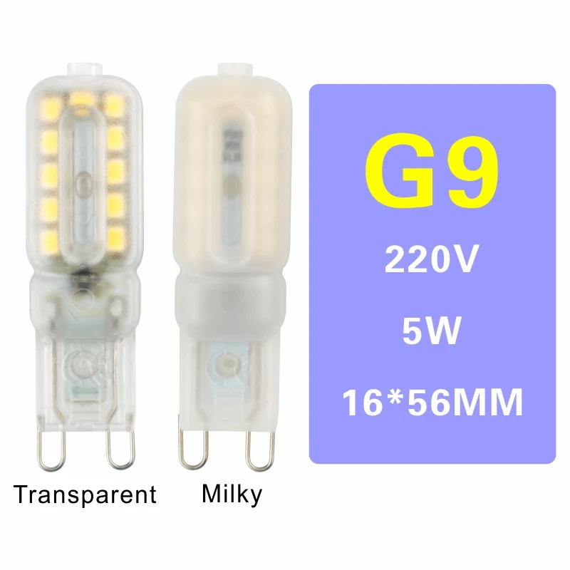 G9 5W 220V G4 G9 светодиодный светильник 3 Вт 5 Вт Мини светодиодный светильник SMD2835 AC 220 В DC 12 В прожектор люстра высокое качество освещение заменить галогенные лампы - Испускаемый цвет: G9 5W 220V