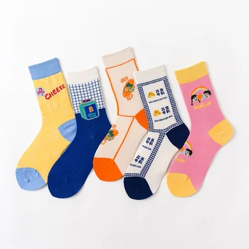 

SP&CITY Harajuku Women Cotton Creative Skateboard Socks Cotton Colored Unisex Funny Patterned Hipster Socks Student Casual Sox