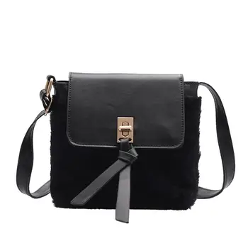 

Women Bag Shoulder Messenger Plush Leather Bag Casual Wild 2020 New Fashion Simple Solid color Popular Temperament H1