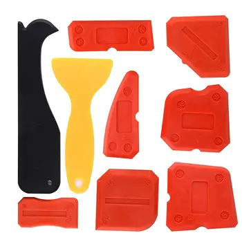 

9 Pieces Silicone Sealant Finishing Tools Smoothing Caulking Tool Kit for Kitchen Bathroom Floor Sealing, Red