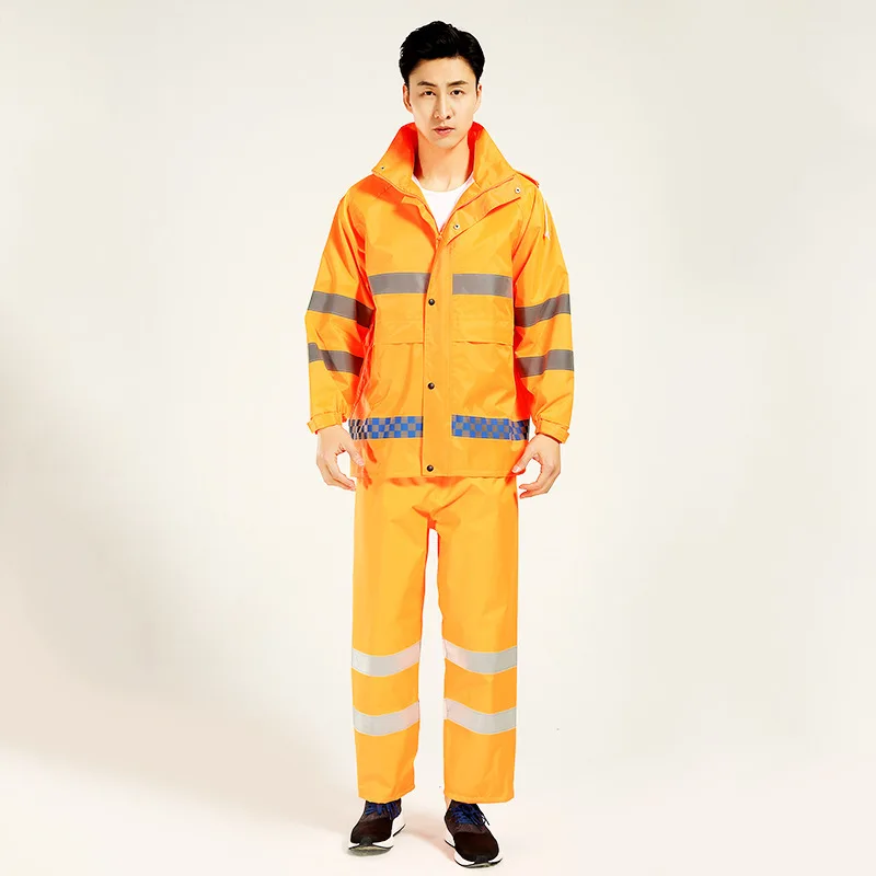 

Kori vests split type reflective raincoat rain pants outdoor road cleaners work package can be customized wholesale