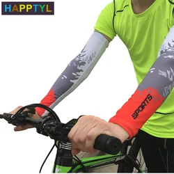 HAPPTYL 1Pair UV Protection Cooler Arm sleeves Unisex Men Women Sun Protection Arm Cover Sleeve for Bike/Hiking/Running/Golf