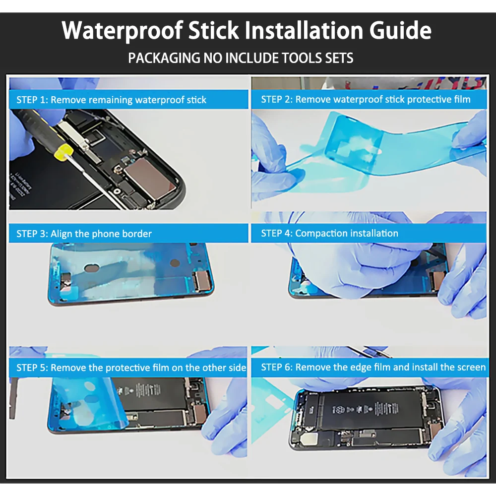 PINGZHENG 1pcs Waterproof Phone Sticker For iPhone 7 6s 8 Plus X XS MAX XR Sticker LCD Screen Tape Adhesive Glue Tape Repair Set (14)