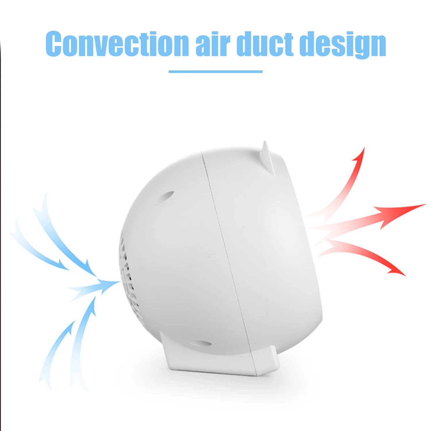 Vococal 250W Mini Low Noise Overheat Protection PTC Ceramic Electric Fan Heater for Home Office Bedroom Living Room EU Plug