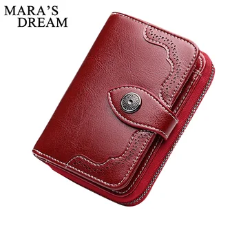 

2020 NEW Explosion Style Hot Sale Genuine Leather Ladies Short Wallet two Fold Women's Zipper Retro Waxed Leather Wallet