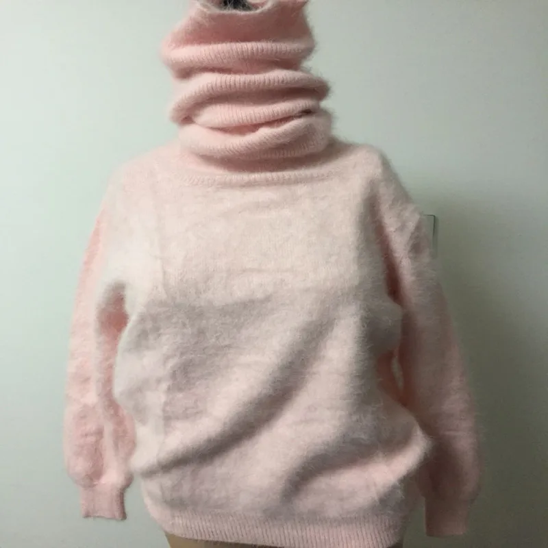 Новинка водолазка из натуральной норки кашемировый свитер женские длинные