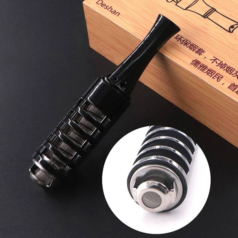 

Portable Environmental Ashtray cigarette holder cigarette filter Smoking accessory Fireproof With Brush wooden Gift Box