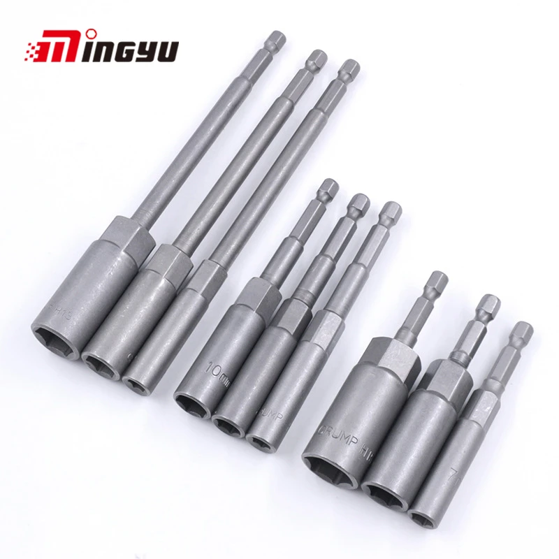 1pc Impact Deep Nut Driver Socket Tool For Power Tool 80mm 100mm 150mm Extra Long 1/4 Hex Shank