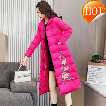 

Women Winter Jacket Long Women Parkas Korean Embroidery Coat Female Jackets and Coats Womens Clothes Jaqueta Feminina WPY932