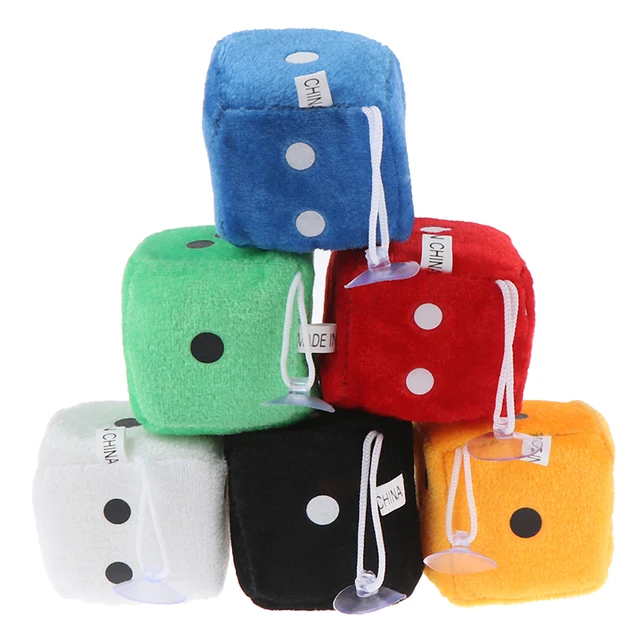 Fuzzy Plush Dice Car Interior Hanging Ornament Decoration Hanging Colorful  Velvet Dice Rearview Mirror Charms Auto Accessories - AliExpress