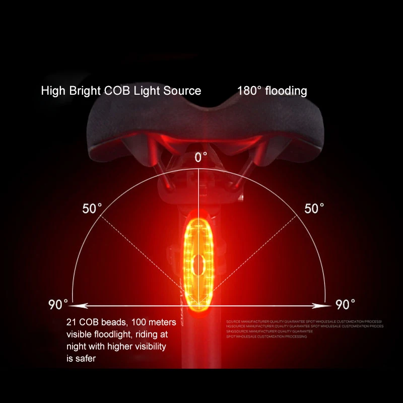 

Bike Rear Anti-theft Alarm Built-in Taillight Ultra Bright Bike Tail Light Battery Waterproof Alarm