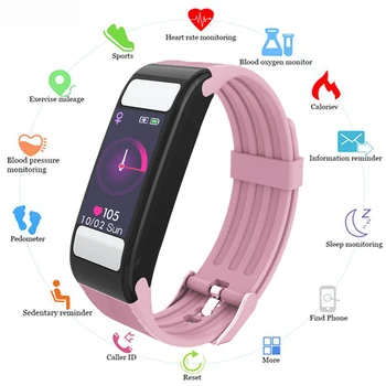 

Smart Bracelet Heart Rate Sports Fitness Tracker Clock Bluetooth Women's Men's Pedometer Smart Bracele Waterproof Watch Buckle
