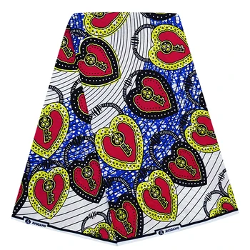 

African fabric wax print pagne veritable wax Ankara fabric wax tissue cotton 6 yards Dress Material