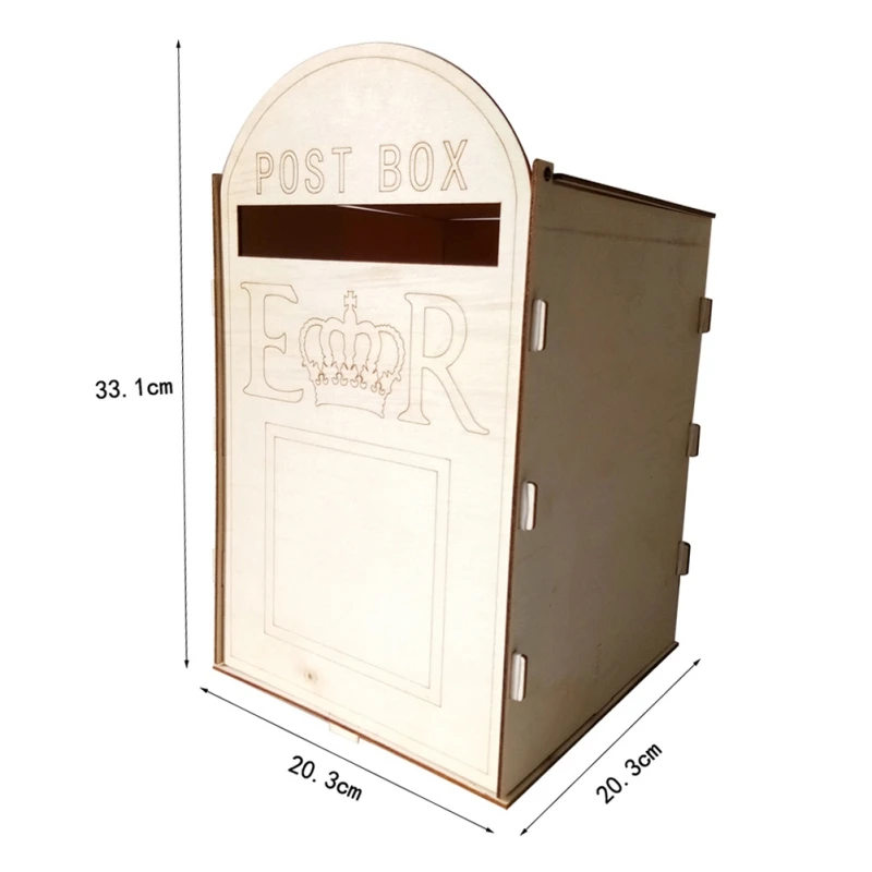 Деревянные DIY Postbox украшения домашнего украшения ремесла свадебные украшения(с ключом