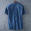 Plus Size L-5XL 6XL 7XL 8XL Cotton Thin Jean Shirts Men's Short Sleeves 2021 Summer High Quality Fashion Casual Denim Shirts 3