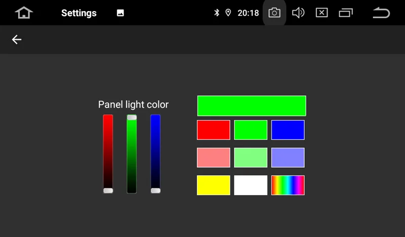 Panel light color
