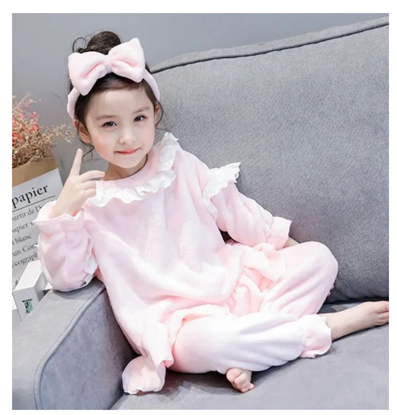 Kinder повседневные пижамы Kleidung набор Jungen& mächen мультфильм nachtwäanzug наборы Kinder Langen armeln+ Hose 2-stück Baumwoll - Цвет: Розовый