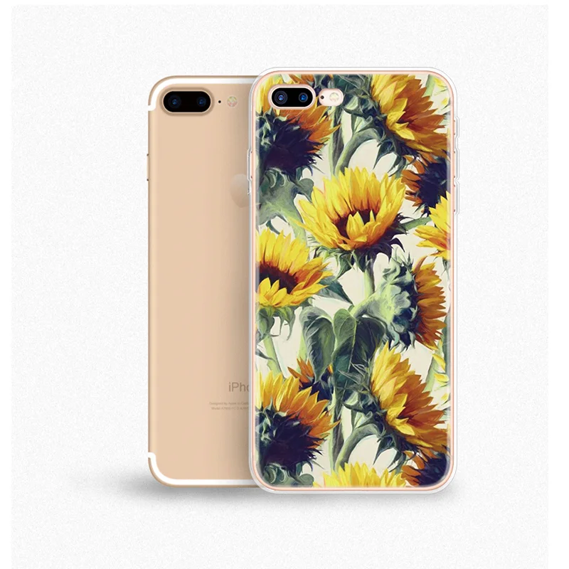 8xrk Чехол с цветочным принтом Маргаритка Подсолнух для iPhone 11 Pro Xs Max 6 6S TPU чехол для iPhone 7 Plus 8X4 4S 5 5S SE 5C XR TPU силиконовый чехол - Цвет: 8xrk