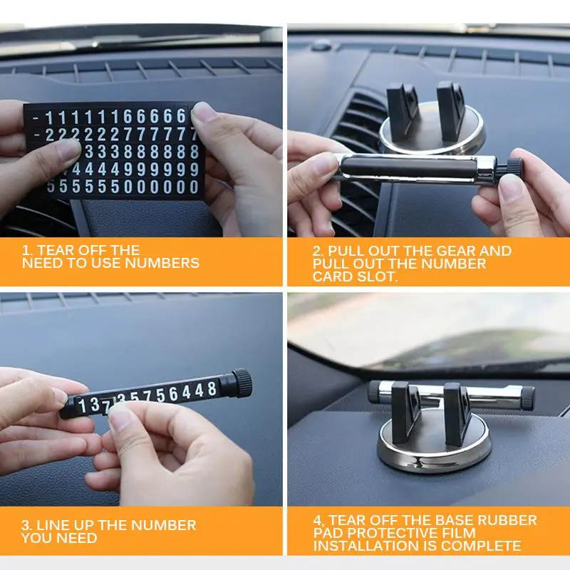 Multifunctional 2 in 1 Design Phone Holder Temporary Parking Number Plate Car Mobile Phone Stand Universal Navigator Bracket