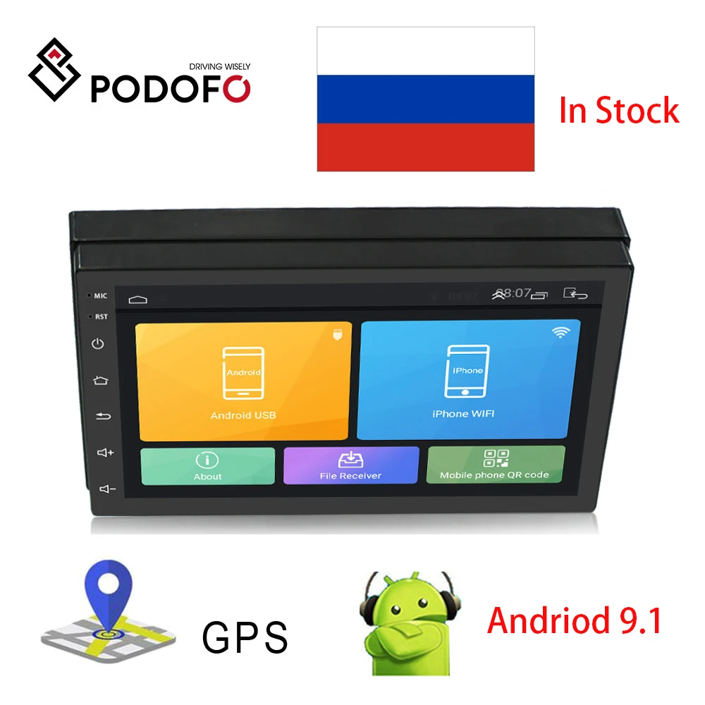 Автомагнитола Podofo 2 Din Android 9 1 мультимедийный видеоплеер Универсальный стерео GPS