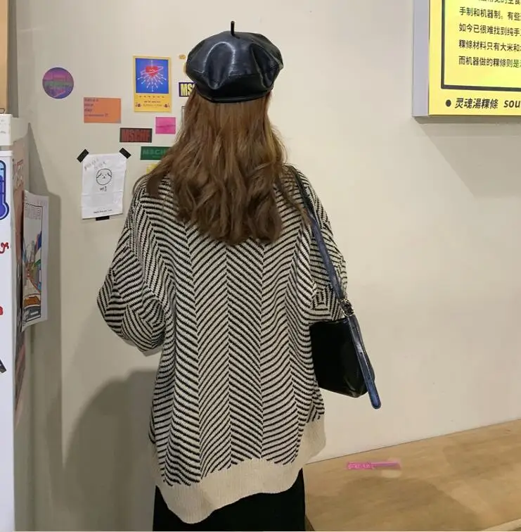 zebra Knitted Striped Cardigan Sweater Women Fashion Patchwork Top Autumn Winter 2020 Long Sleeve Casual Outwears V Neck zebra Knitted Striped Cardigan Sweater Women Fashion Patchwork Top Autumn Winter 2020 Long Sleeve Casual Outwears V Neck