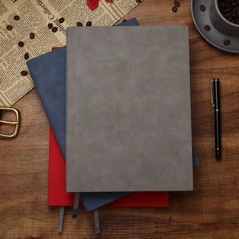 

B5 large soft leather business note book thickenedmeeting record book students study notebook journal agenda planner