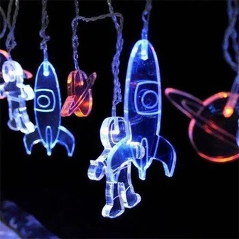 

Spaceship Robot LED String Lights Alien UFO Galaxy Astronauts Room Decoration Holiday Christmas Wedding Party Home Decorations