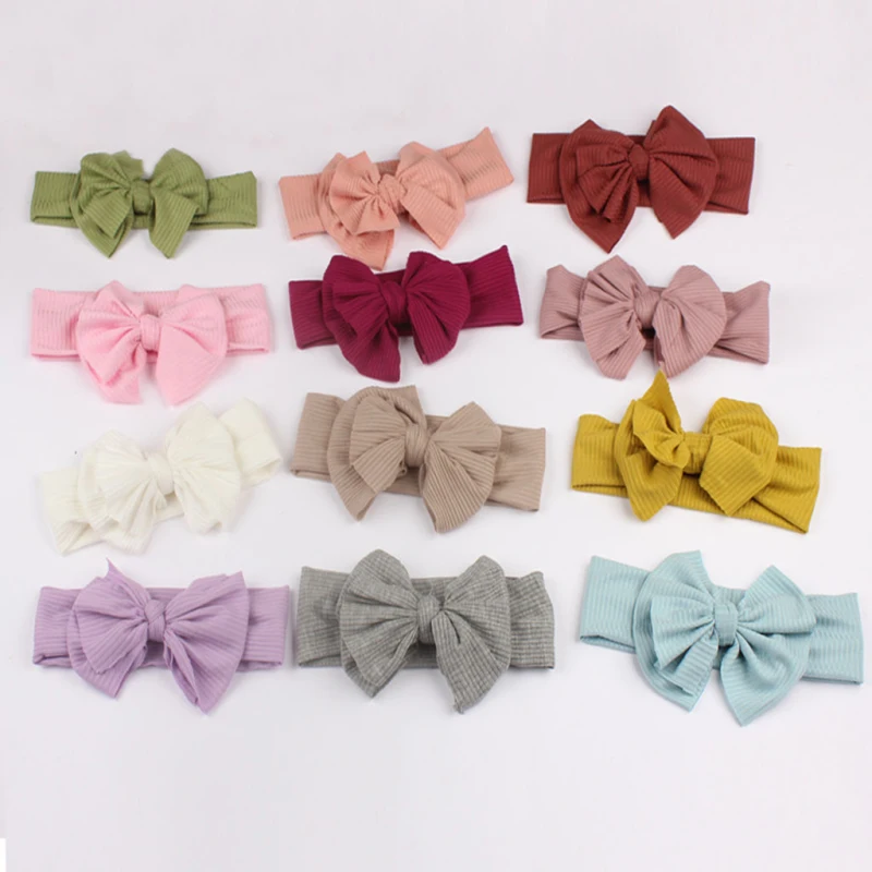 Baby Hair Band Children's Seamless Super Soft Cotton Chiffon Headband Cute Princess Hair Accessories Baby Turban Bow Kids Gifts cheap baby accessories	