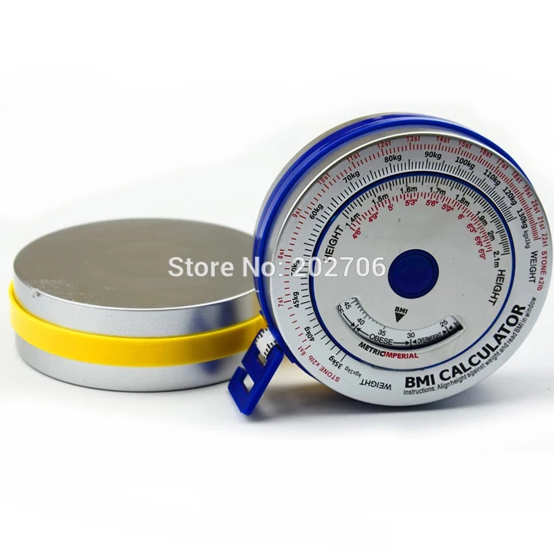 0-150cm Aluminum BMI measure tape BMI body tape calculator body mass Diet Weight Loss Tape tape measure,measuring tape