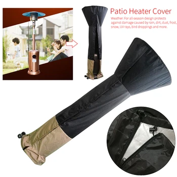 

Heavy Duty Windproof Anti Dust Outdoor Waterproof Foldable With Zipper Patio Heater Cover Round Furniture Protective Portable