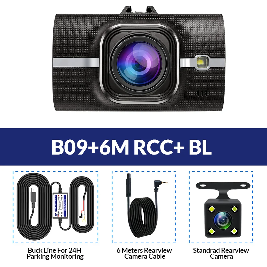 B09-6M RCC-BL E-ACE автомобиля Caméscopes двойной регистраторы Авто Видео Регистраторы зеркало заднего вида Камера автомобильный мини GPS Автомобильный видеорегистратор с GPS трекер видеорегистраторы 170 градусов FHD ночного видения - Название цвета: B09-6M RCC-BL