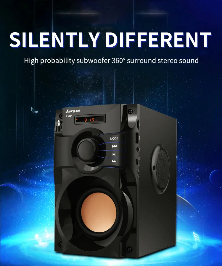 Большая мощность Bluetooth динамик беспроводной стерео сабвуфер тяжелый бас динамик s музыкальный плеер Поддержка ЖК-дисплей FM радио TF