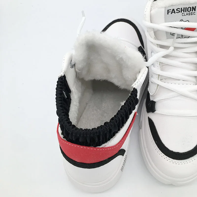 White Shoes Woman Sneakers Platform High Top Sneakers Warm womens Winter Fur Sneakers Female Casual Outdoor Snow Shoes