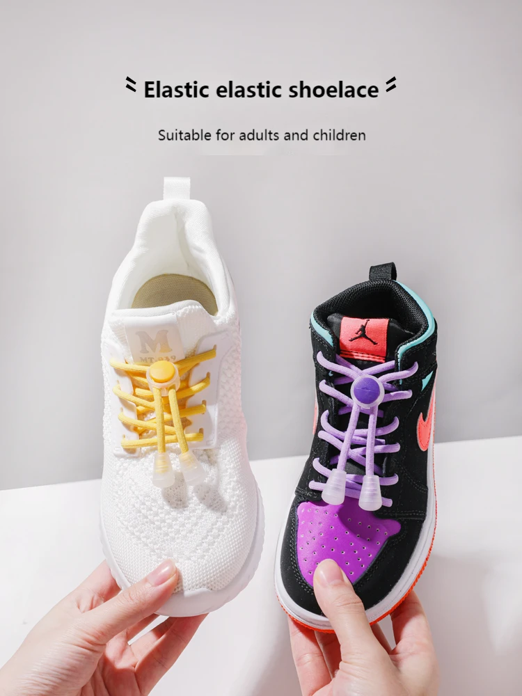 Lacci delle scarpe con chiusura a molla senza cravatte lacci elastici Sneakers bambini lacci per scarpe rapidi per adulti elastici rotondi senza cravatta scarpe da scarpe