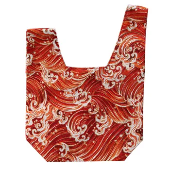 

Small Printed Pattern Walking Delicate Tote Key Portable Linen Women Wrist Bag Japanese Style Coin Purse Shopping Simple Knot