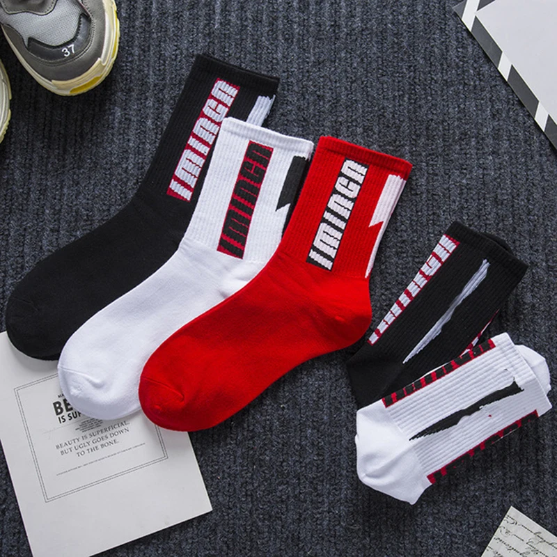

20 Style Colorful Couple Socks Funny Personality Cotton Men Socks Hip-hop Streets Tide Basketball Skateboard In Tube Socks