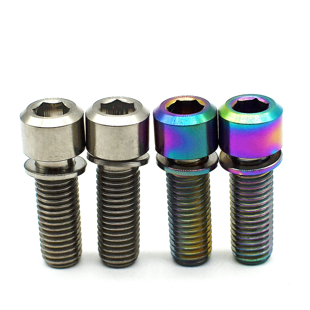 M7X20mm Titanium screw of the  birdy  bike  with capitive gasket Rainbow color  (3)