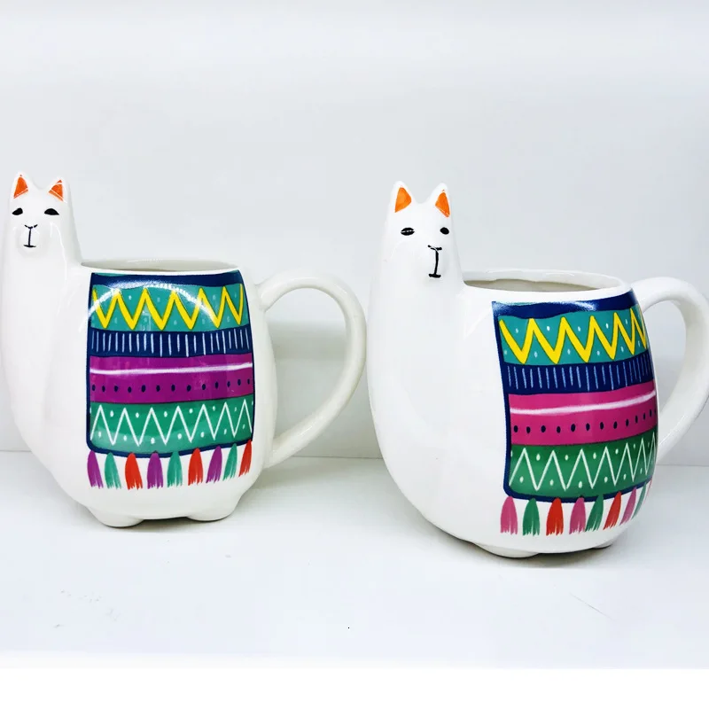 3d Alpaca Modeling Ceramics Coffee Mug Personality Animal Lamb Coffee Cup Breakfast Cappuccino Latte Coffee Milk Cups Teacup