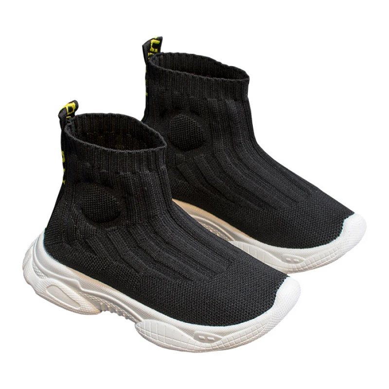 Детские кроссовки со звездами вязаная эластичная подошва дышащая нескользящая