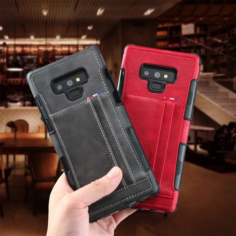 Роскошный кожаный чехол в стиле ретро для samsung Note 9, 8, 10 Plus, задняя крышка со слотом для карт, для samsung S8, S9, S10 Plus, противоударный чехол для телефона