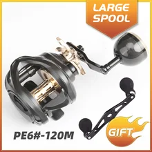 

Large Spool Slow Jigging Bait Casting Fishing Reels For Saltwater BBs 6.3:1 Max Drag 15kg HAOYUworkshop Free Shipping