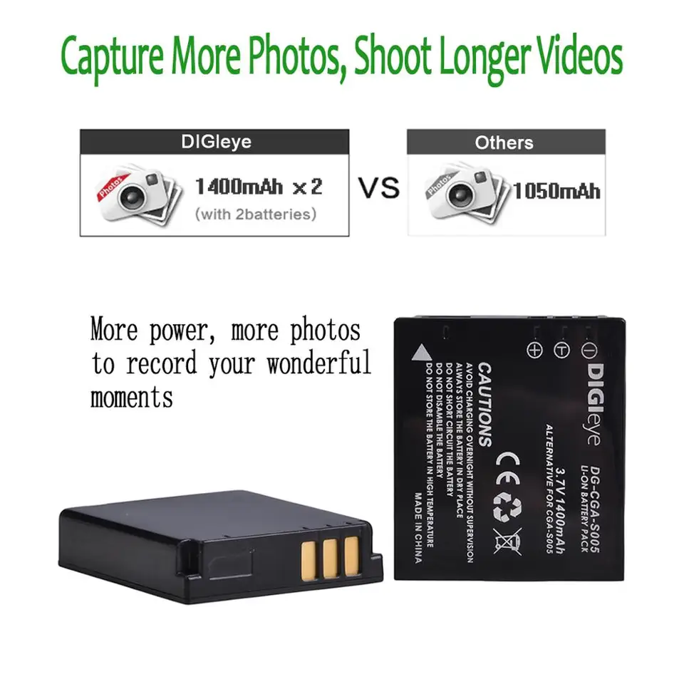 Batterie Panasonic Lumix DMC-LX2|Panasonic Batteria Ricaricabile - Foto 12