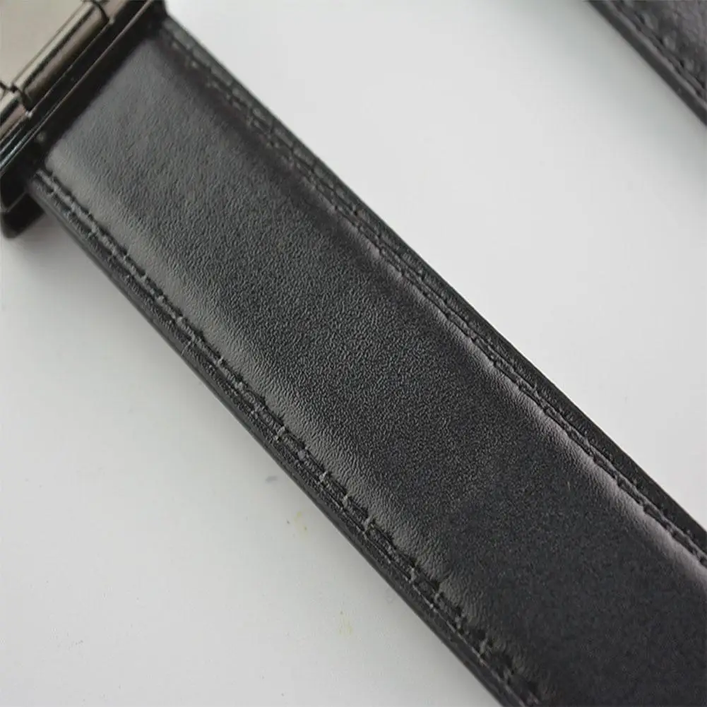 MISSKY New Men Belt Advanced Automatic Buckle Casual Leather Belt Flat High Strength Belt