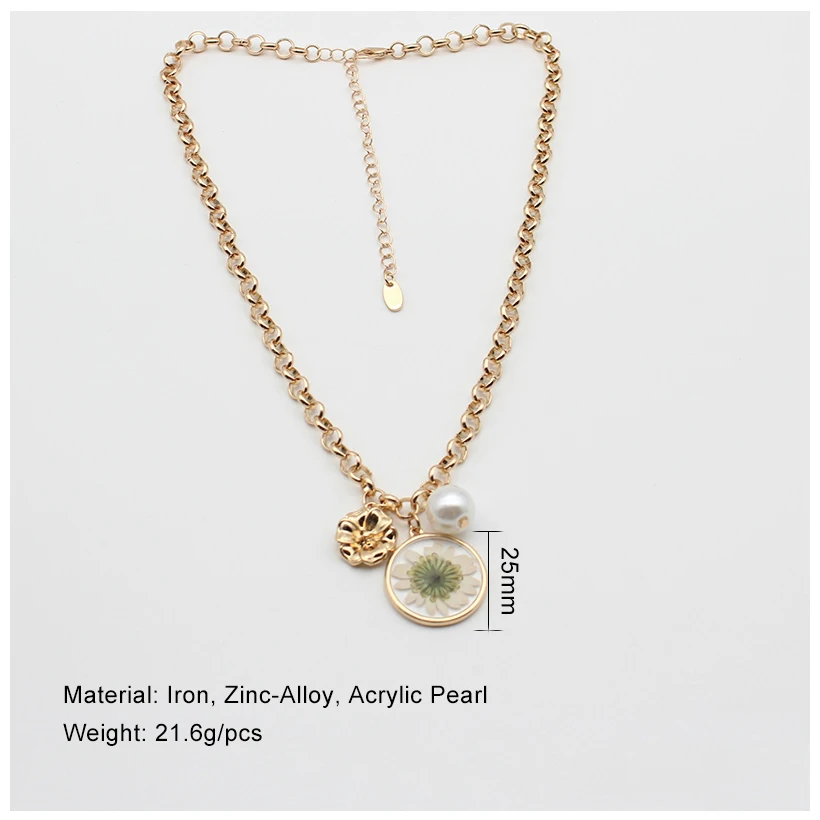 Sunflower Necklace Pearl Jewelry 