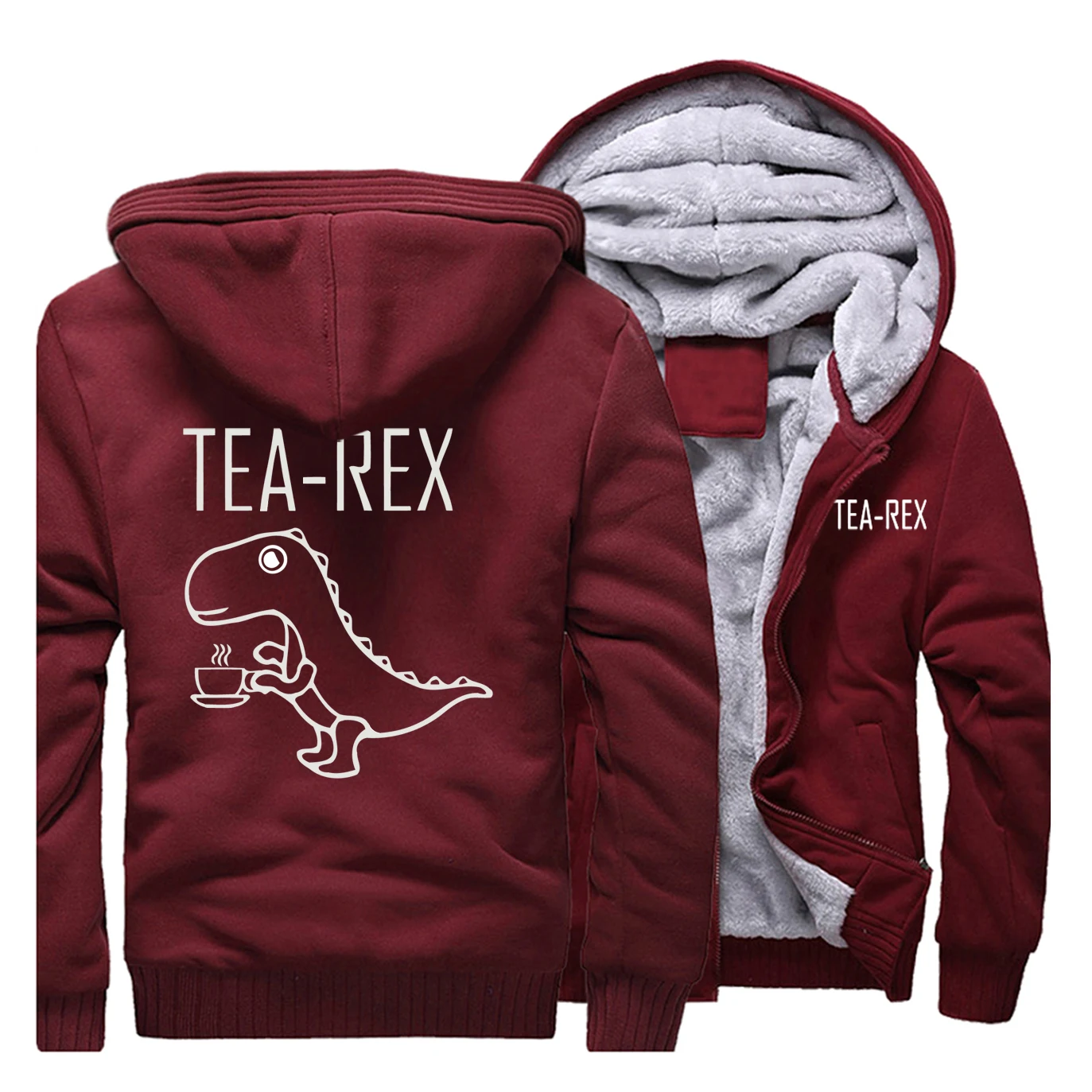 Забавные куртки tea Rex для мужчин шутка каламбур Юрского периода Динозавр напиток кофе Толстовка толстовки зимнее плотное флисовое пальто куртка спортивная одежда