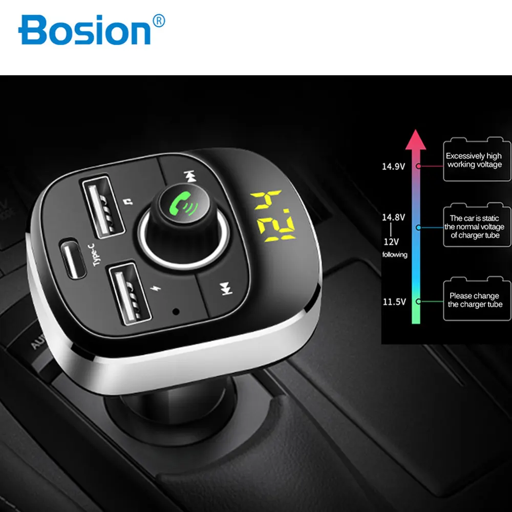  Car MP3 Player Bluetooth FM Transmitter Hands-free Car Kit Audio MP3 Modulator 1.1 Inch Display 3.1