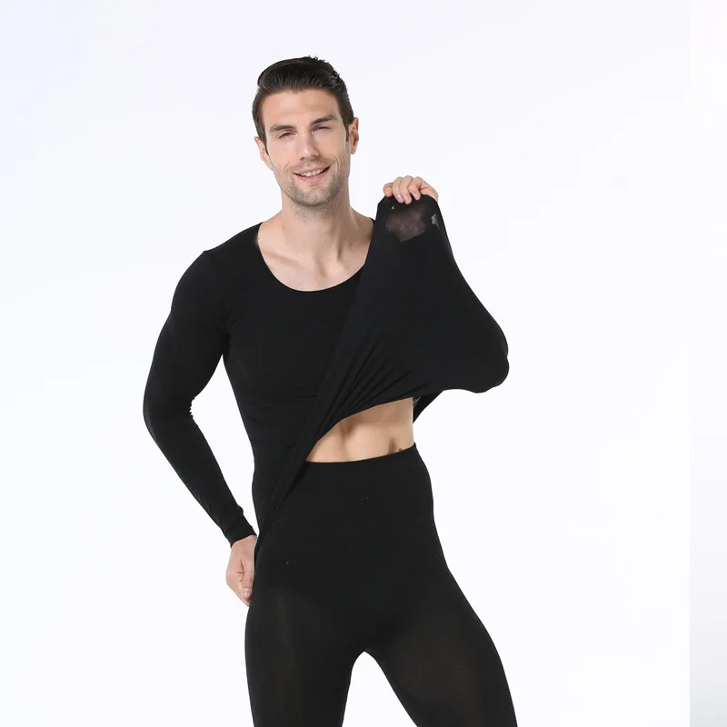 white long johns 37 Degree Constant Temperature Autumn Thermal Underwear Set Seamless Ultrathin Elastic Slim Round Neck Long Sleeve Long Johns mens silk long underwear