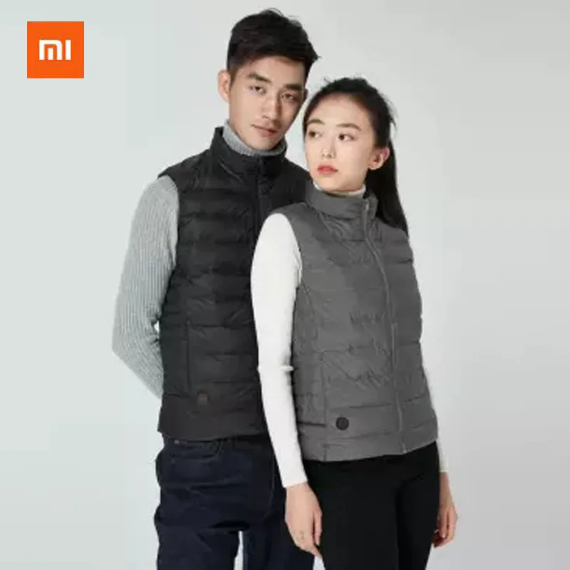2 цвета Xiaomi графеновой батареи Контроль температуры светодиодный нагрева вниз жилет непрерывного нагрева 4 коробка передач с Контроль температуры штепсельной вилки Для мужчин Для женщин